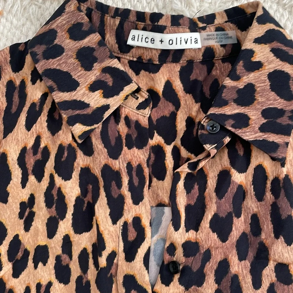 New Alice + Olivia Jude Tunic Leopard Shirtdress - Picture 5 of 7
